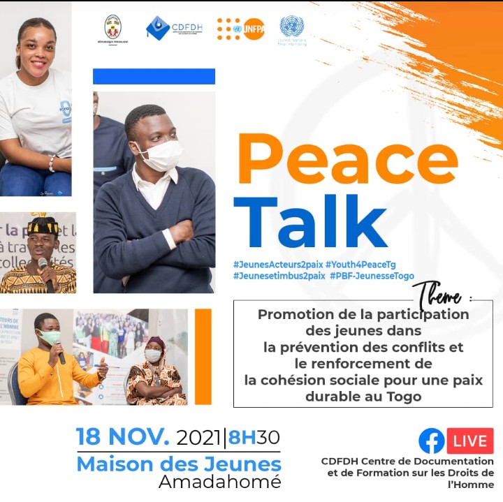 Paix et cohésion sociale : Les jeunes en parlent avec divers acteurs autour d’un  ‘‘Peace Talk’’