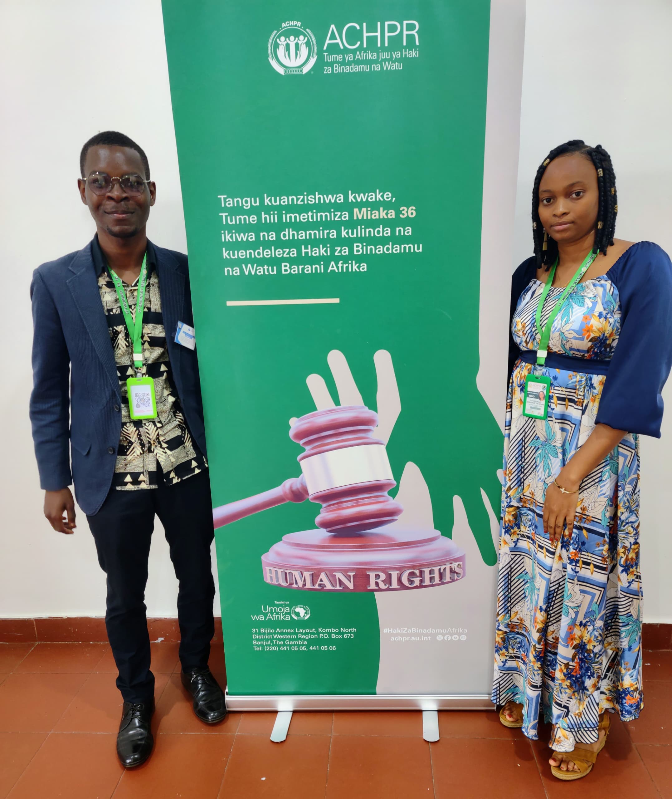 Deux jeunes togolais représentent le CDFDH à la 77ème Session Ordinaire de la Commission A...
