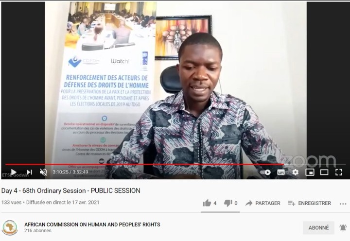 Protection des données personnelles au Togo, un sujet de préoccupation pour le CDFDH à la 68ème session ordinaire de la CADHP