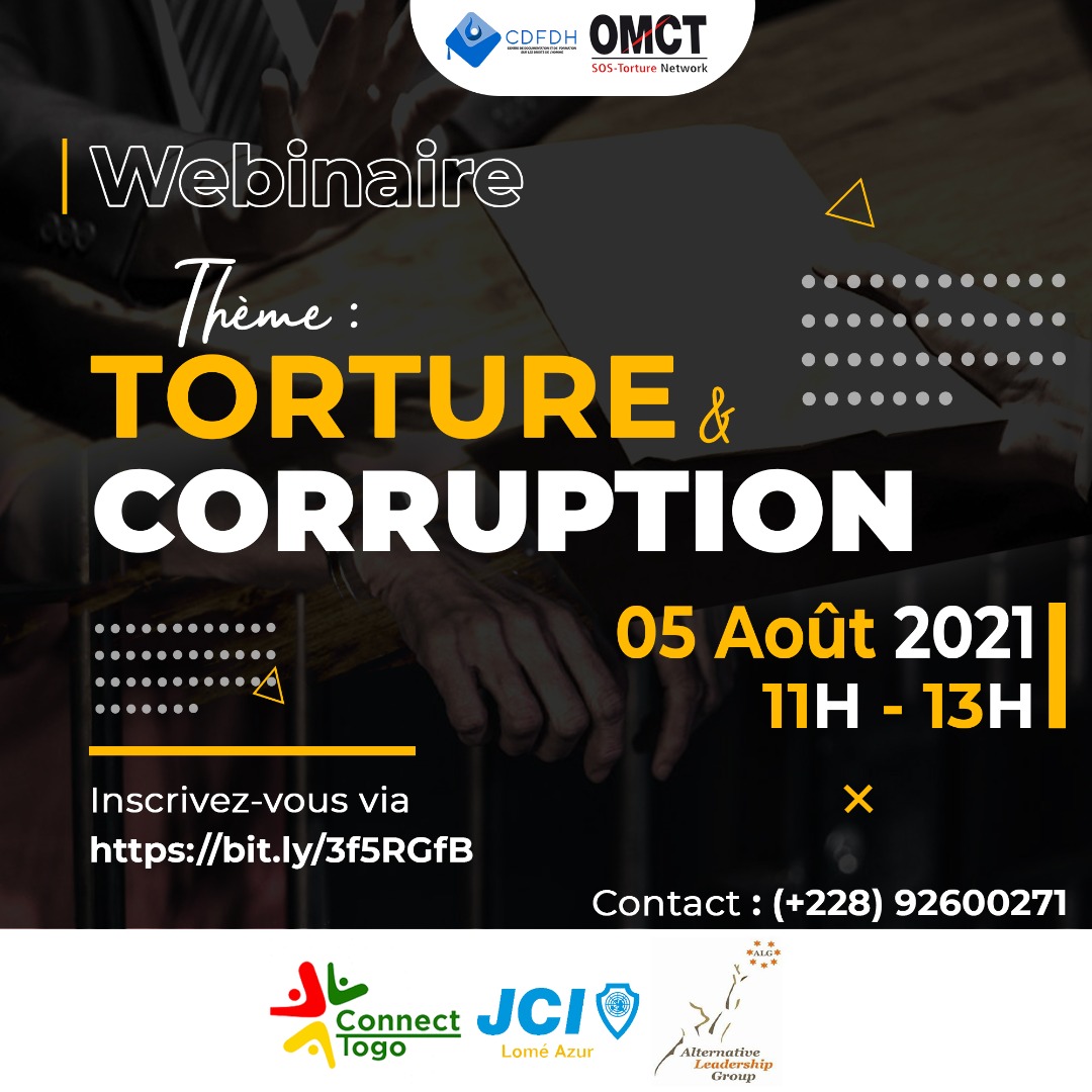 Torture et corruption : Le CDFDH et l’OMCT veulent créer un cadre d’échanges sur les thématiques au Togo
